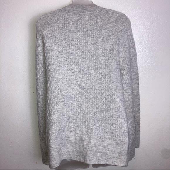 Loft  textured grey mock neck sweater - Picture 3 of 4